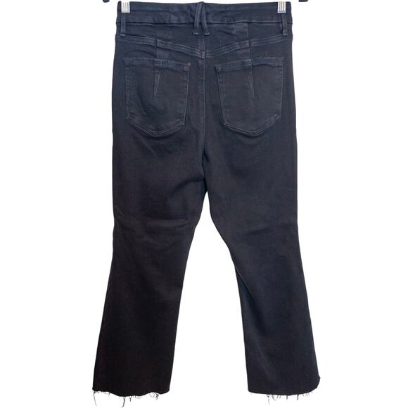 Good American Good Legs Crop Mini Boot Darted Back Pocket + Exposed Buttons 6/28 - Picture 4 of 7